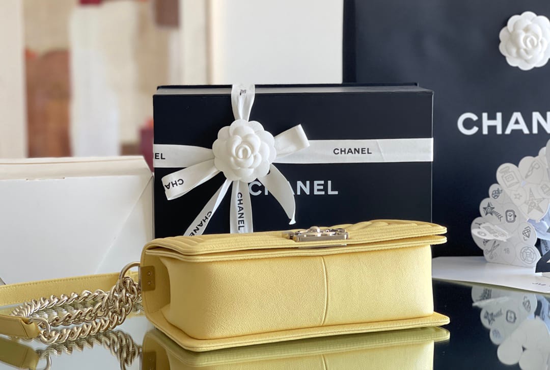 Chanel Leboy-25× 14.5×8cm Apricot 浅金扣-3647
