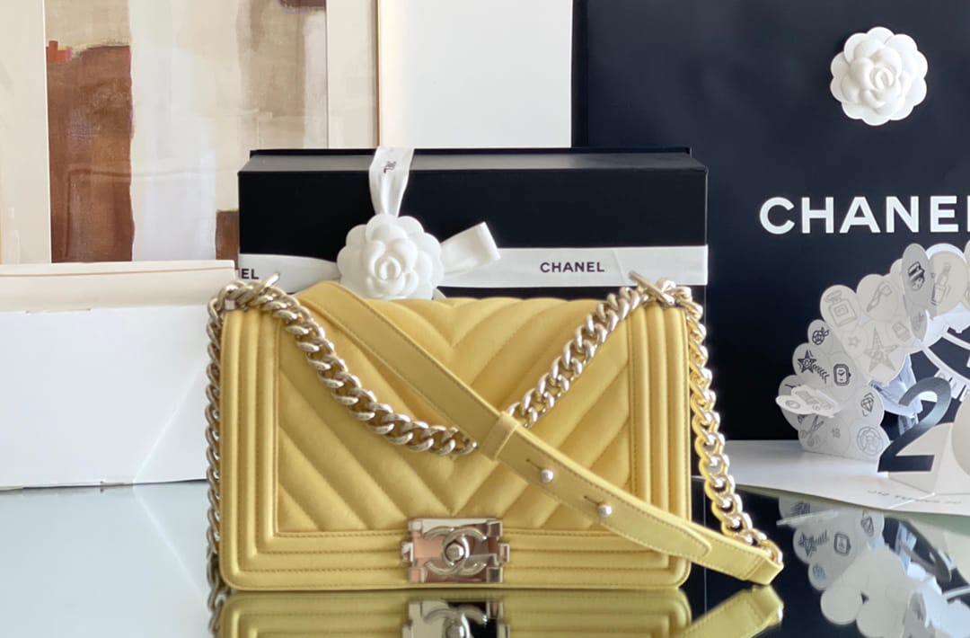 Chanel Leboy-25&times; 14.5&times;8cm Apricot 浅金扣-3647