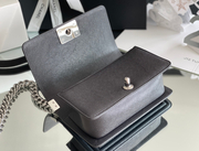 Chanel Leboy-25× 14.5×8cm 炭灰亮银扣-6960