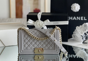 Chanel Leboy-25× 14.5×8cm 碳灰亮银扣-7330