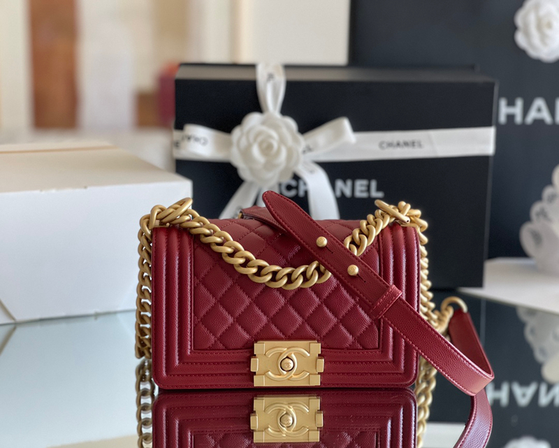 Chanel leboy 20× 12×7cm 焦糖色砂金扣-6897