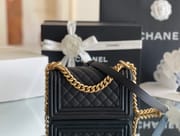 Chanel leboy 20× 12×7cm 杏色砂金扣-7375