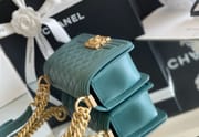 Chanel leboy 20× 12×7cm 绿色砂金扣-6438