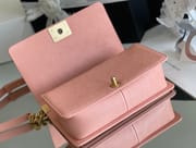 Chanel Leboy-25× 14.5×8cm 肉粉色V纹浅金扣-8737