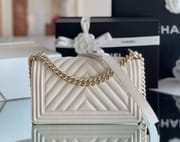 Chanel Leboy-25× 14.5×8cm 午夜蓝浅金扣-7786