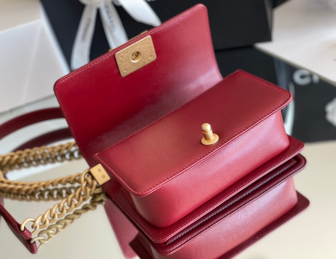 Chanel leboy 20× 12×7cm 焦糖色砂金扣-6897