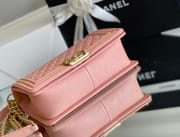 Chanel Leboy-25× 14.5×8cm 肉粉色V纹浅金扣-8737