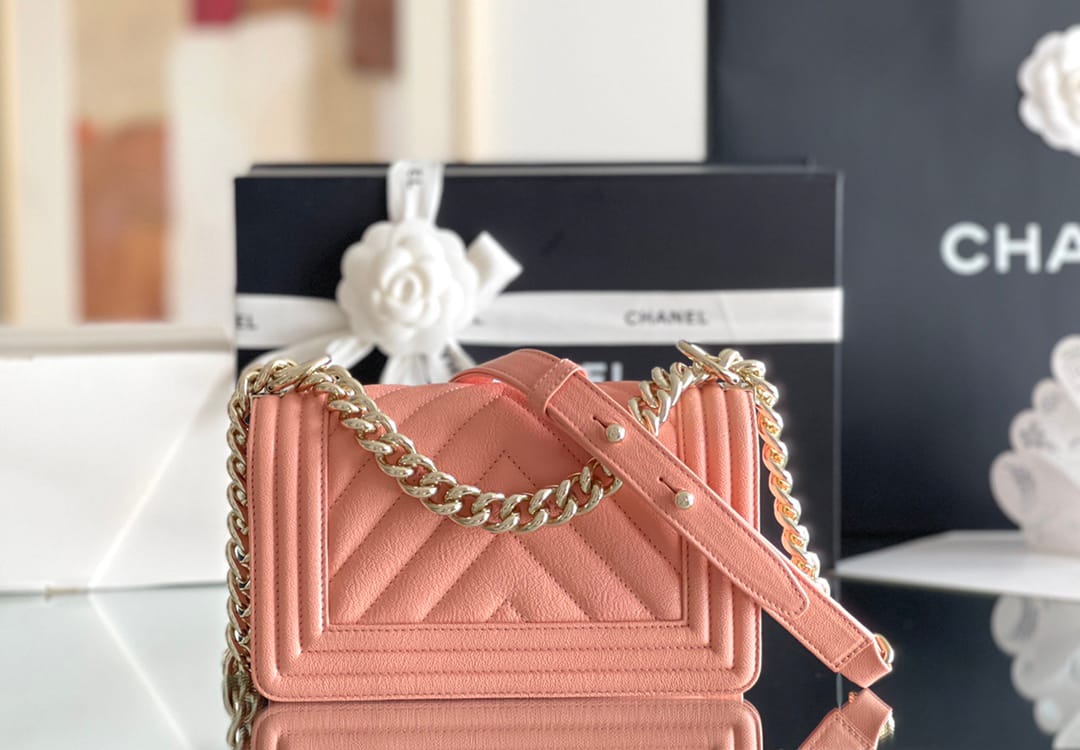 Chanel Leboy-20× 12×7cm 午夜蓝浅金扣-9076
