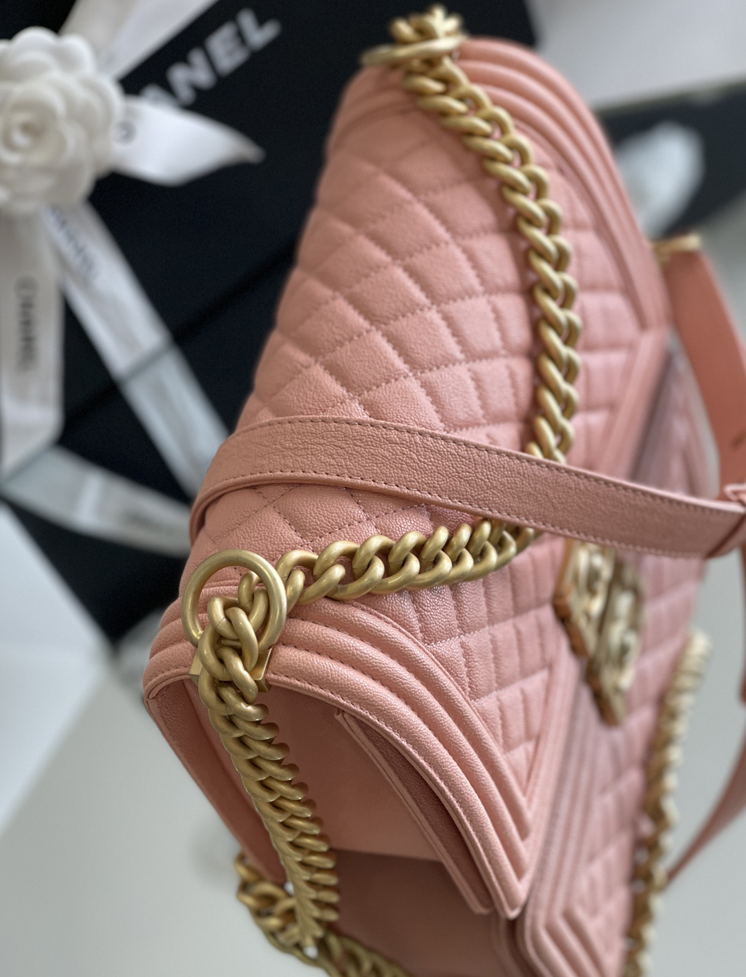 Chanel Leboy-25× 14.5×8cm 肉粉色 24Gold扣 Chanel Leboy-25× 14.5×8cm 肉粉色 24Gold扣
