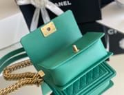 Chanel leboy 20× 12×7cm 雾霾蓝砂金扣-6345