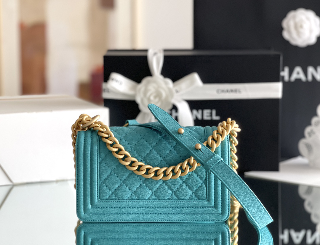 Chanel leboy-20× 12×7 珠光绿 24Gold扣