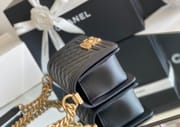 Chanel leboy 20× 12×7cm 杏色砂金扣-7375