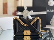 Chanel leboy 20× 12×7cm 杏色砂金扣-7375
