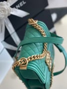 Chanel leboy 20× 12×7cm 雾霾蓝砂金扣-6345