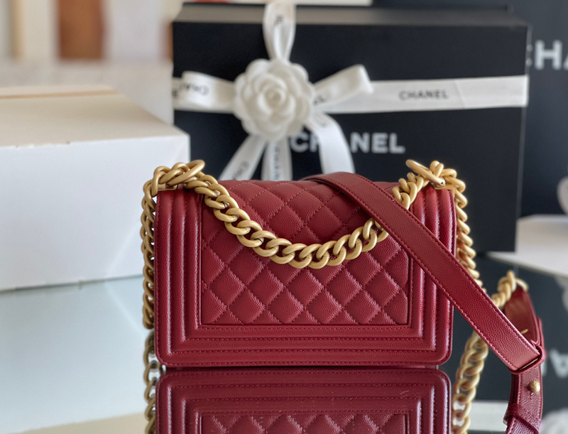 Chanel leboy 20× 12×7cm 焦糖色砂金扣-6897