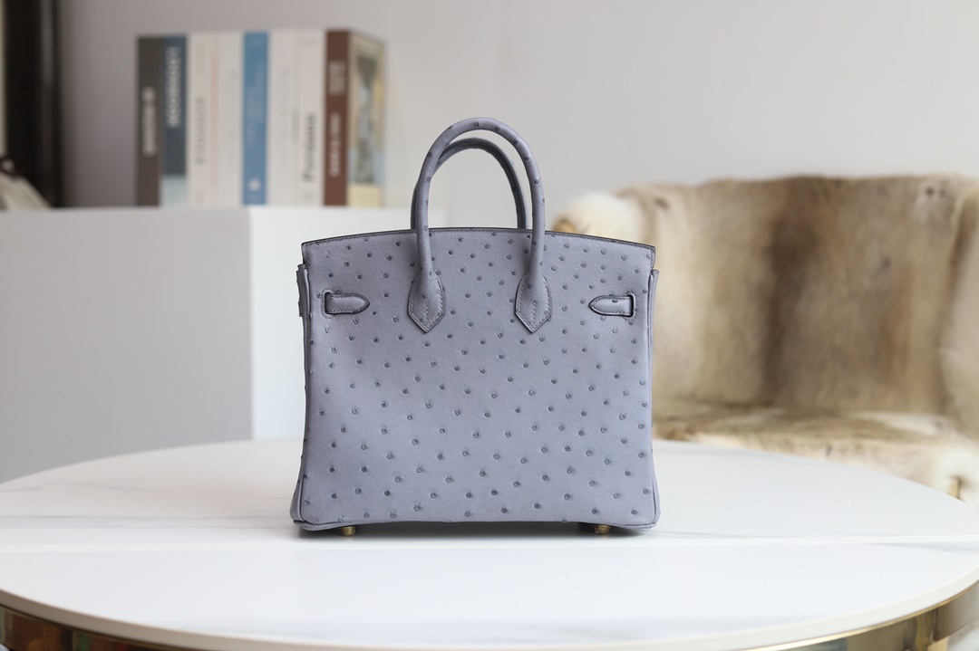 [ STOCK ] BIRKIN 25 R2 BLUE AGATE OSTRICH