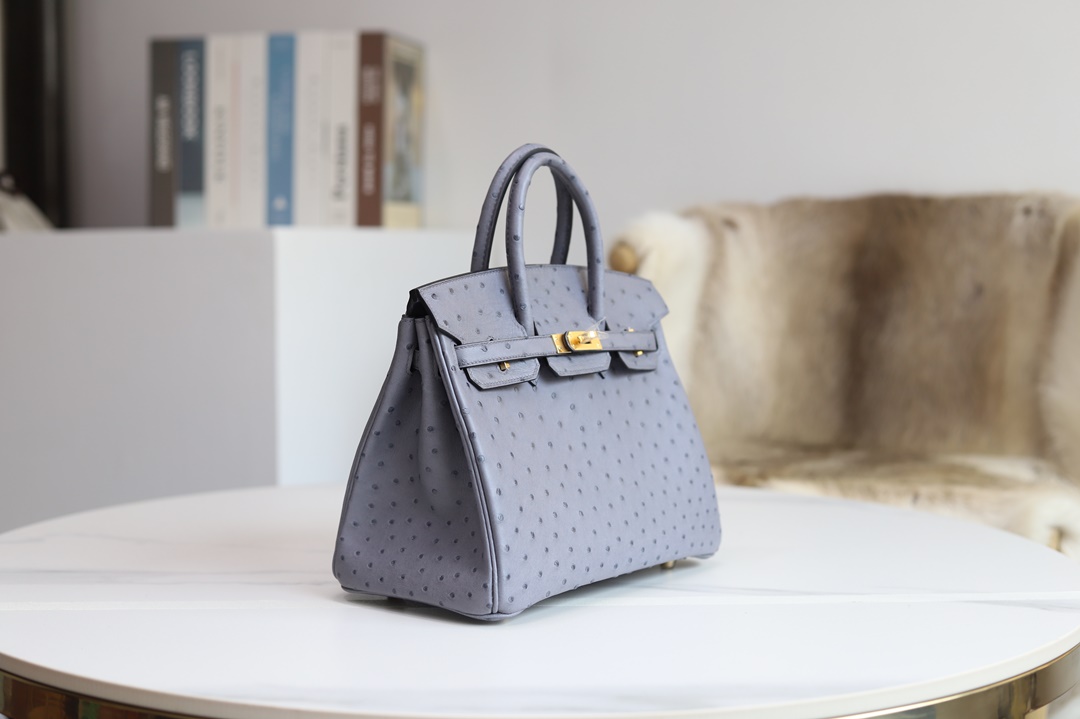 [ STOCK ] BIRKIN 25 R2 BLUE AGATE OSTRICH
