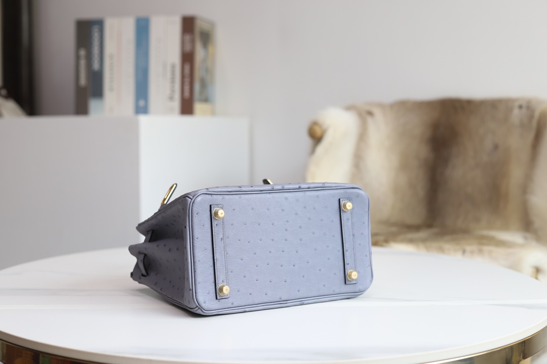 [ STOCK ] BIRKIN 25 R2 BLUE AGATE OSTRICH