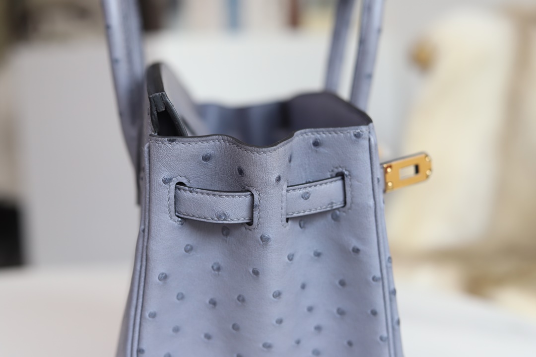 Hermès Birkin 25 HSS Two-Tone Gris Agate Blue Sapphire Ostrich Bag