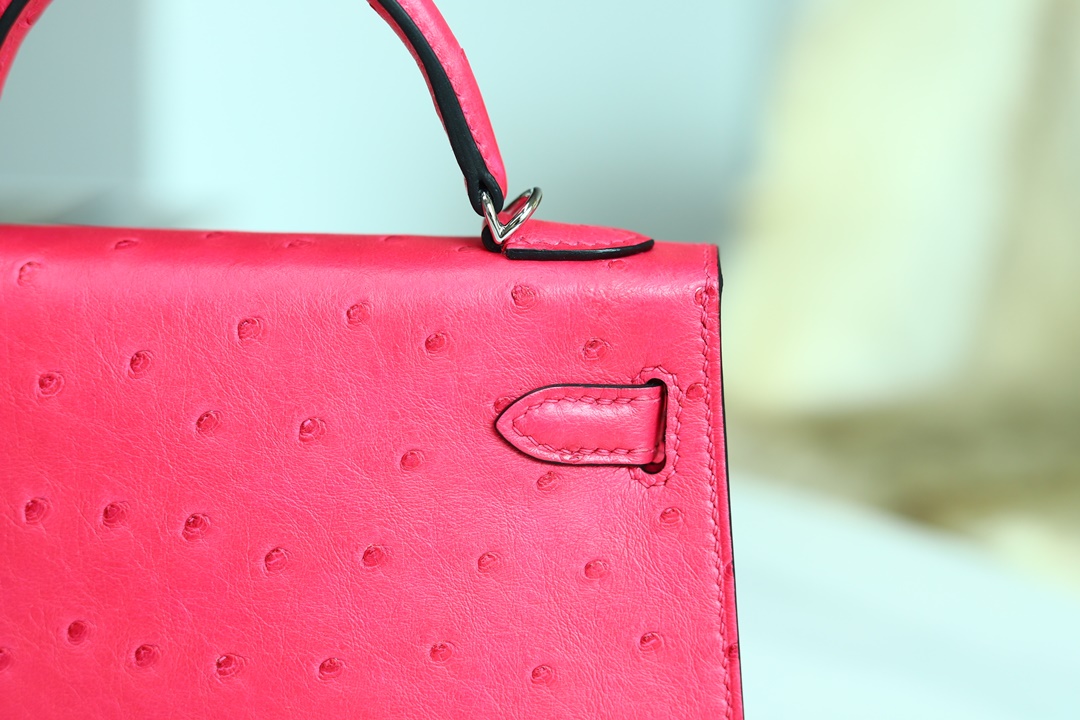 [ STOCK ] MINI KELLY II E5 ROSE TYRIEN OSTRICH PHW