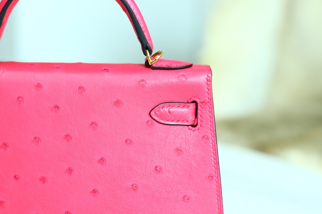 [ STOCK ] MINI KELLY II E5 ROSE TYRIEN OSTRICH GHW