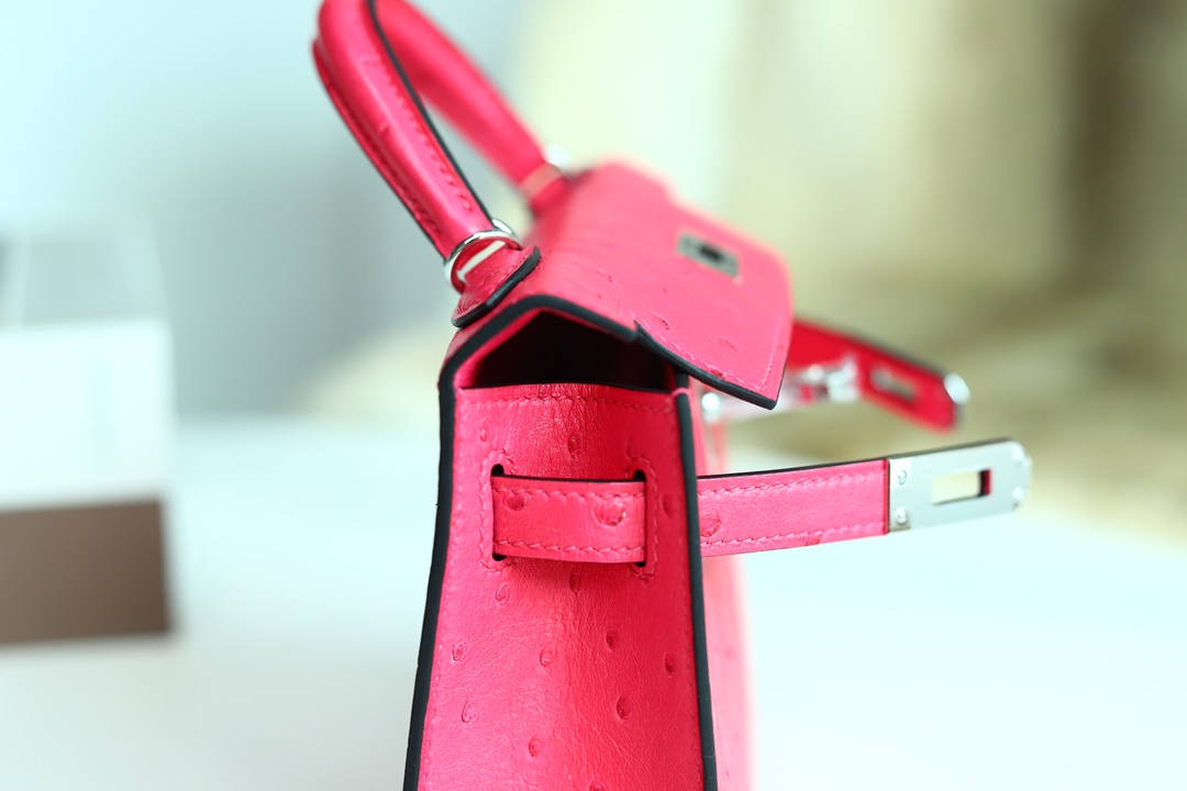 [ STOCK ] MINI KELLY II E5 ROSE TYRIEN OSTRICH PHW