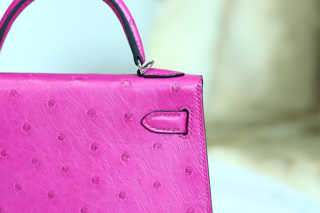 [ STOCK ] MINI KELLY II L3 ROSE POUPRE OSTRICH PHW