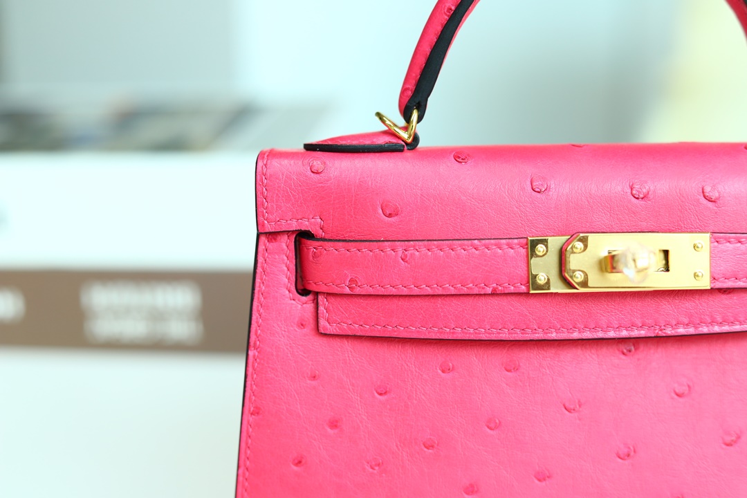 [ STOCK ] MINI KELLY II E5 ROSE TYRIEN OSTRICH GHW