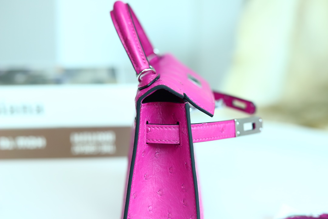 [ STOCK ] MINI KELLY II L3 ROSE POUPRE OSTRICH PHW