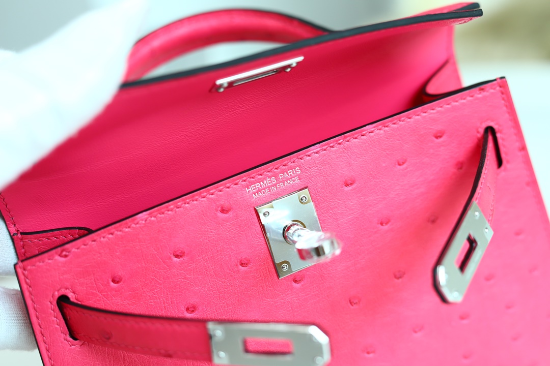 [ STOCK ] MINI KELLY II E5 ROSE TYRIEN OSTRICH PHW