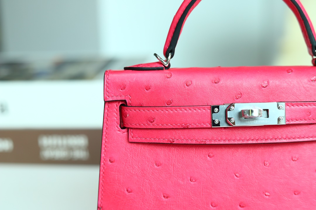 [ STOCK ] MINI KELLY II E5 ROSE TYRIEN OSTRICH PHW