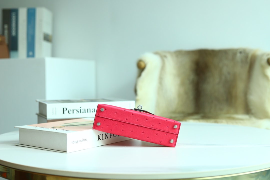 [ STOCK ] MINI KELLY II E5 ROSE TYRIEN OSTRICH PHW