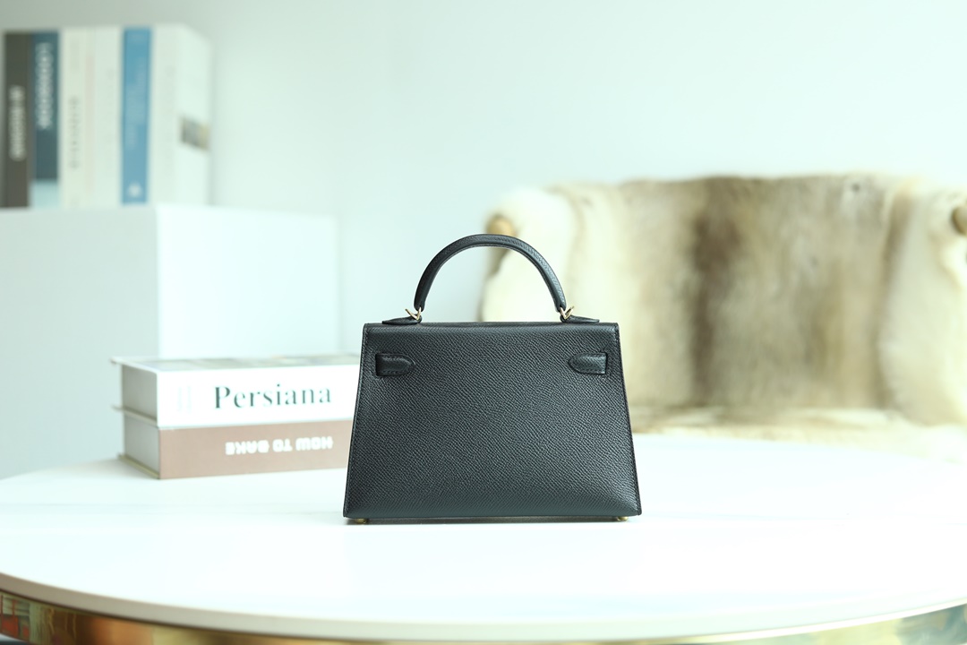 [ STOCK ] MINI KELLY II 89 NOIR CHEVRE GHW