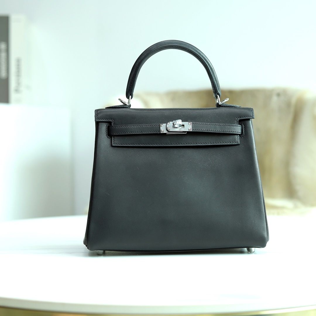 Kelly 25cm 89 Noir Black Barenia Phw