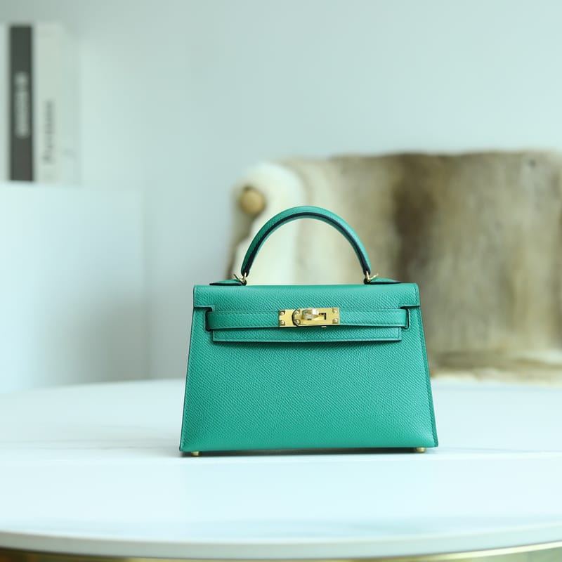 Mini Kelly 20cm Epsom U4 Vert Verigo Ghw
