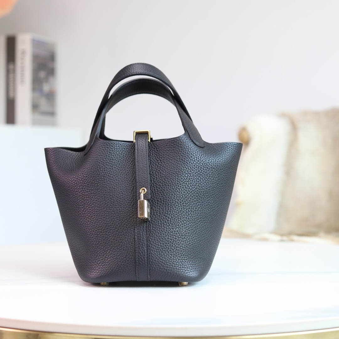 Replica Hermes Garden Party 36 Bag In Black Clemence Leather