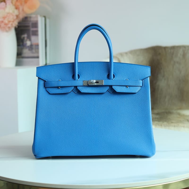 Birkin 35cm Chevre T7 Bleu Hydra Phw