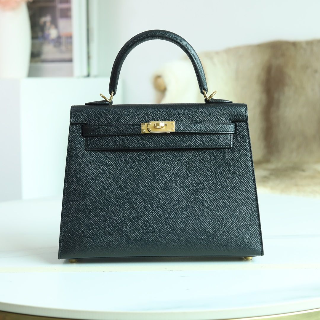 Kelly 25cm Epsom 89 Noir Ghw
