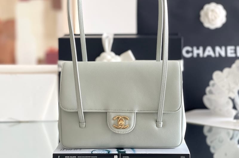 CHANEL 26P Preppy Coco Size17*12*4 Sage Blue