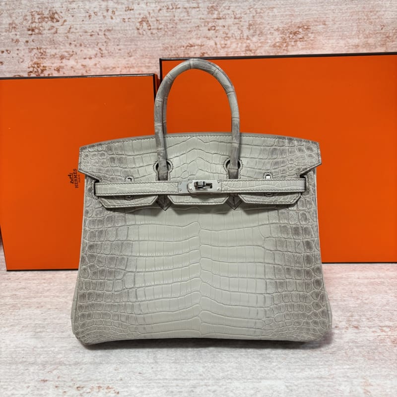 Birkin 25CM Gris Himalayan Nilo crocdile Phw