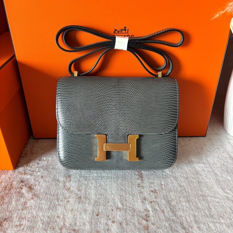 Constance 18cm  Gris Fonce Lizard with Ghw