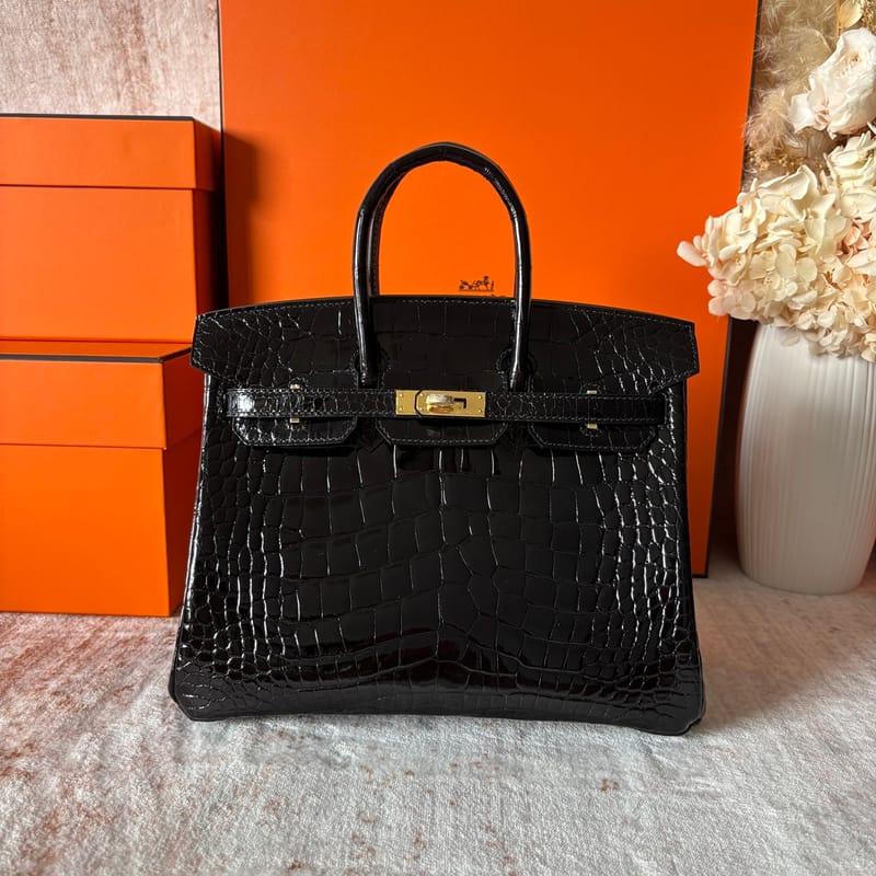 Birkin 25cm Alligator CK89 Noir Ghw