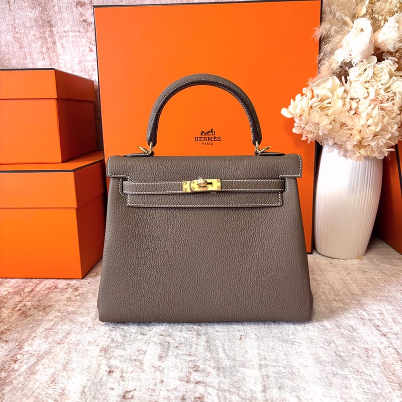 Kelly 25cm Togo 18 Etoupe Ghw
