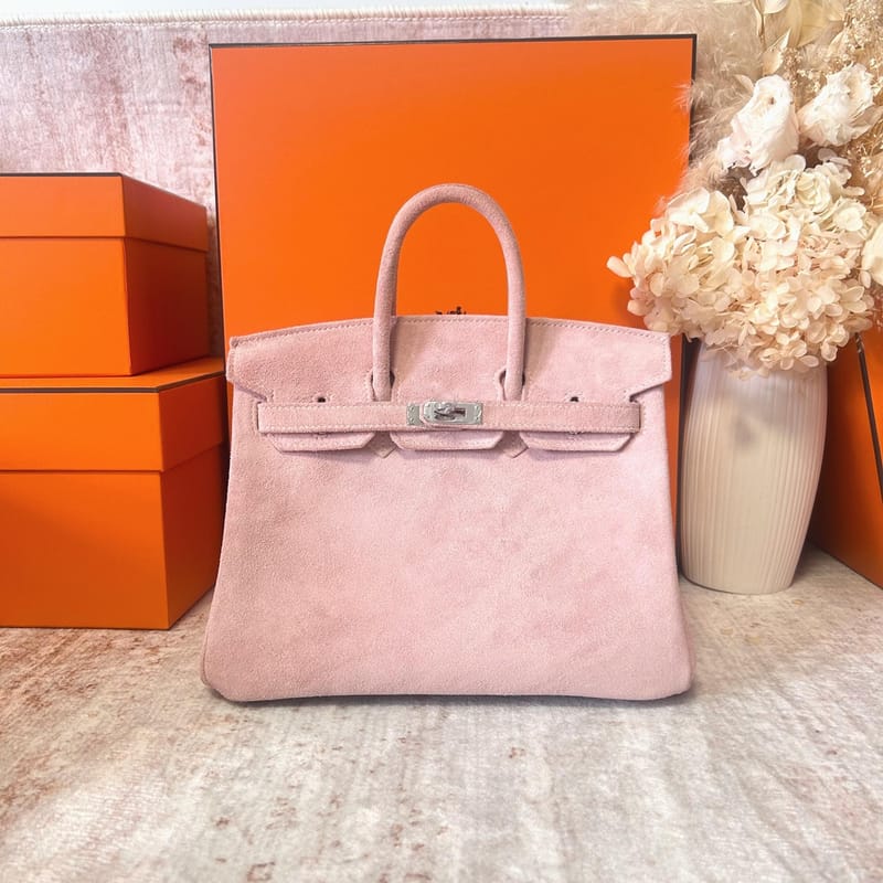 Birkin 25cm Suede Pink Phw
