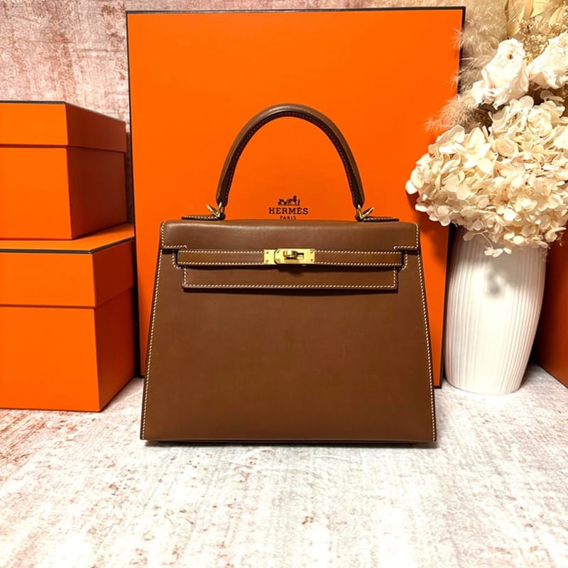Kelly 25cm Natural Barenia 34 Fauve Ghw