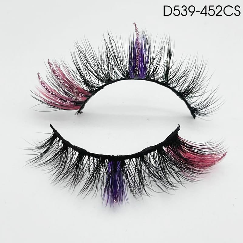 DCS (15mm Glitter Colored Faux Mink Lashes)