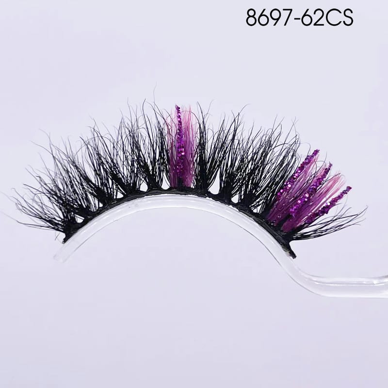 8CS (20mm Glitter Colored Mink Lashes)