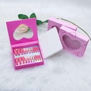 Press On Nails Organizer Magnetic Boxes with Heart Window