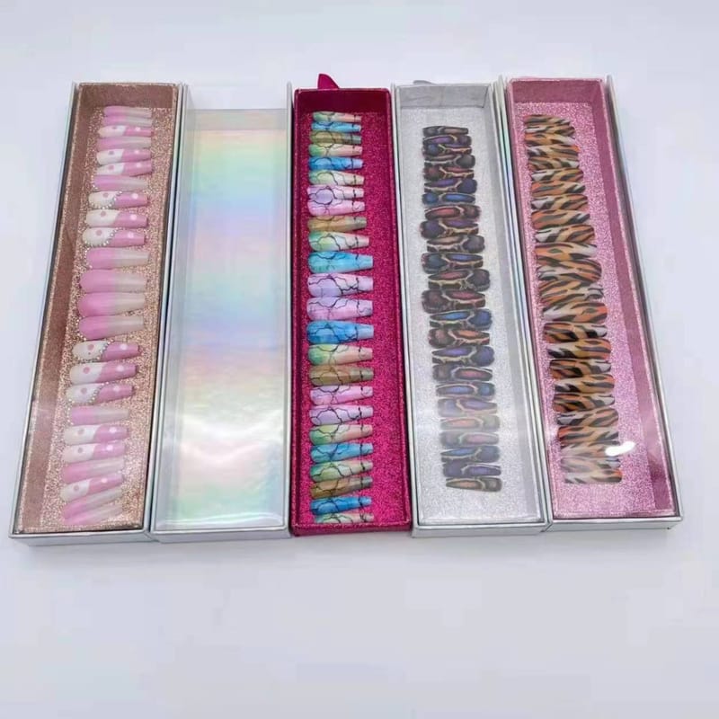 3-Color Extended Length Press On Nails Organizer Magnetic Boxes