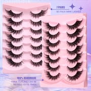 HLYC-Clear Band Cat Eye Natural Faux Mink Lashes (7 Pairs)